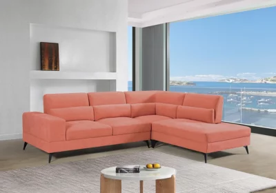 Salon d'Angle Avance Recule Saumon