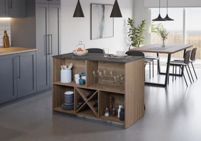 Comptoir Bar Chêne / Marbre Noir Lotus Barna