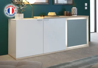 Chevet 1 Tiroir (Collection Mia) Armoires, Commodes & Chevets Votre Magasin de Meuble et Électroménager à La Réunion ! 5 Bahut Bas 3 Portes avec LED (Collection Asola)