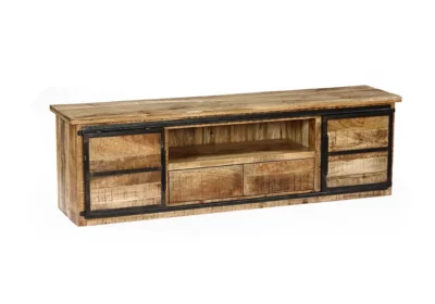 Meuble TV 2 Portes 2 Tiroirs (Collection Wolissan) Bois de Manguier Votre Magasin de Meuble et Électroménager à La Réunion ! 3 acheter meuble tv en bois de manguier saint paul 974 reunion