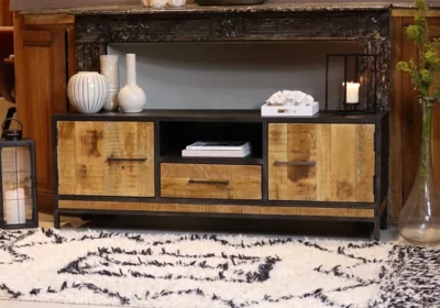 acheter meuble TV en bois de manguier le port 974 reunion