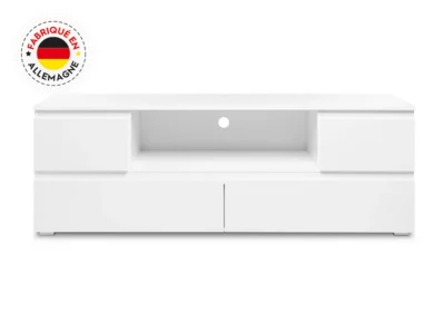 Meuble TV 4 Tiroirs (Collection Image Blanc) Meubles Votre Magasin de Meuble et Électroménager à La Réunion ! 3 Meuble TV 4 Tiroirs (Collection Image Blanc)