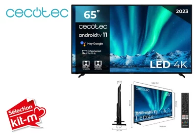 TV LED 4K ALU00165 164cm Cecotec (02575) Sélection Kit-M !!! Votre Magasin de Meuble et Électroménager à La Réunion ! 2 TV LED 4K ALU00165 164cm Cecotec (02575)