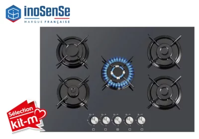Plaque de Cuisson 5 Feux Gaz 75cm InoSense Cuisson Votre Magasin de Meuble et Électroménager à La Réunion ! 2 Plaque de Cuisson 5 Feux Gaz 75cm InoSense