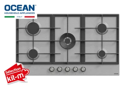 Plaque de Cuisson 5 Feux Gaz Inox 90cm Ocean (OHGR95IPRO)