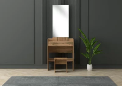 Coiffeuse 1 Tiroir avec Tabouret et Miroir Noura