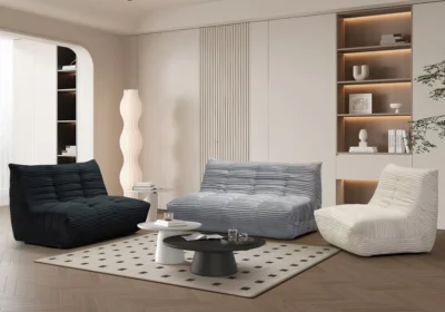 Salon 3+2 Canapé avec 4 Relax Valerie PROMO ! Votre Magasin de Meuble et Électroménager à La Réunion ! 4 Salon Canapé 3 Places + Canapé 2 Places Smoke Bleu Tiana