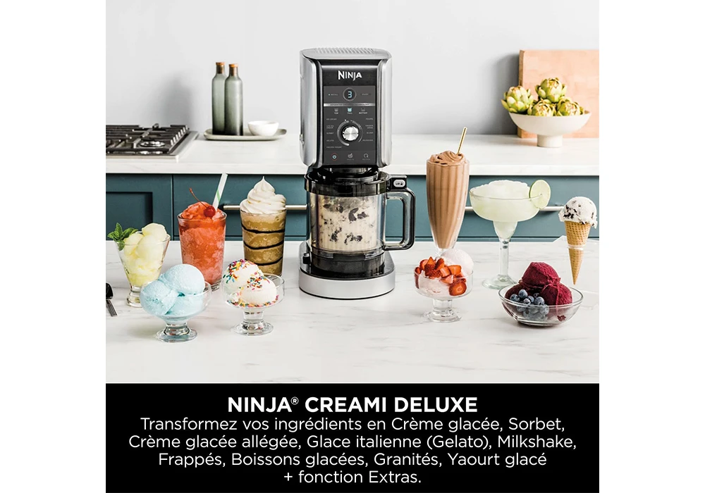 Lot De 4 Récipients Ninja Creami Deluxe 700 Ml - Compatibles NC501 Et NC500 - Avec Couvercles Et Cuillères