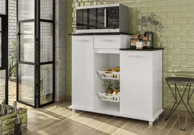 Meuble Micro Ondes 3 Portes 1 Tiroir Bianca