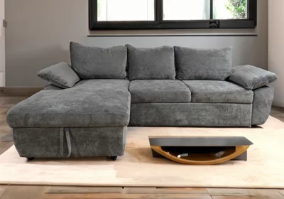 Salon d’Angle Convertible Microfibre Gris Oliver Angles Votre Magasin de Meuble et Électroménager à La Réunion !