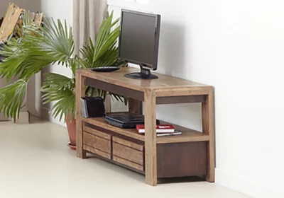 Meuble TV 2 Tiroirs Sweden Bois d'Acacia Votre Magasin de Meuble et Électroménager à La Réunion !
