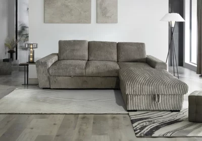 Salon d'Angle Convertible Gris Gapy