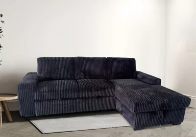 Salon d'Angle Convertible Noir Gapy