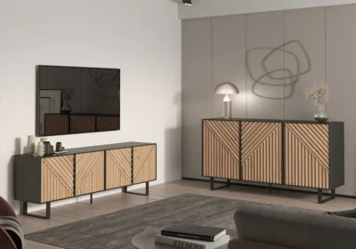 Buffet Bas 4 Portes (Collection Peta) Meubles Votre Magasin de Meuble et Électroménager à La Réunion ! 4 Meuble TV 4 Portes (Collection Alana)