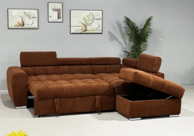 Salon d'Angle Convertible Marron Hyva