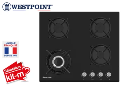 Plaque de Cuisson Vitrée 4 Feux Gaz 60cm Westpoint (WGUC-64024.BGI)