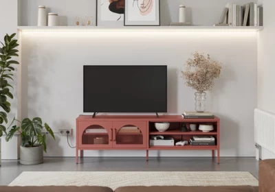 Meuble TV 2 Portes avec Étagère (Collection Diora)