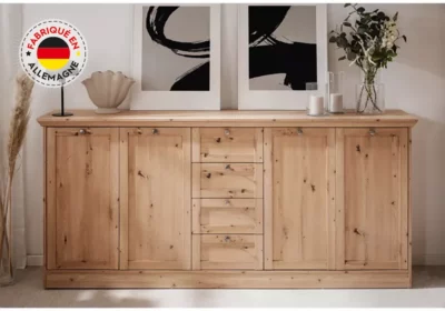Buffet Bas 4 Portes 4 Tiroirs (Collection Timber) Meubles Votre Magasin de Meuble et Électroménager à La Réunion ! 2 Buffet Bas 4 Portes 4 Tiroirs (Collection Timber)
