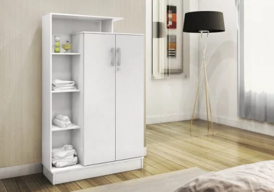 Armoire Range Tout avec Étagères 2 Portes
