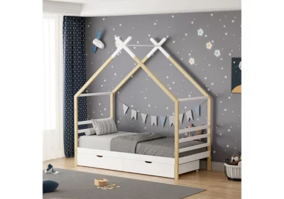 Lit Cabane avec 2 Tiroirs 90x190cm