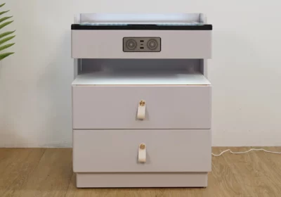 Chevet LED 2 Tiroirs Blanc Armoires, Commodes & Chevets Votre Magasin de Meuble et Électroménager à La Réunion ! 3 Chevet LED 2 Tiroirs Blanc