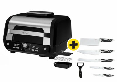 Bibliothèque Olive Meubles Votre Magasin de Meuble et Électroménager à La Réunion ! 4 Pack Friteuse et Grill Multifonction sans Huile Cecofry FireDome 8000 Pro Cecotec (4950) +  Set de 6 Couteaux de Cuisine Swiss Chef Cecotec Offerts (1023)