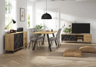 Buffet Bas 2 Portes 3 Tiroirs (Collection Delta)