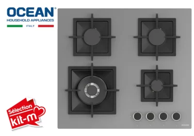 Plaque de Cuisson 60cm Verre 3 Feux Gaz Gris Ocean (OHGG3R6201GPROV) Cuisson Votre Magasin de Meuble et Électroménager à La Réunion ! 4 Plaque de Cuisson 60cm Verre 4 Feux Gaz Gris Ocean (OHGG3R6301GPROSV )