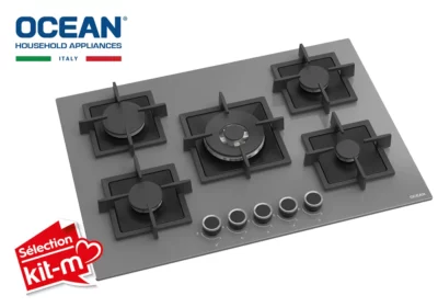 Plaque de Cuisson 60cm Verre 3 Feux Gaz Gris Ocean (OHGG3R6201GPROV) Cuisson Votre Magasin de Meuble et Électroménager à La Réunion ! 5 Plaque de Cuisson 75cm Verre 5 Feux Gaz Gris Ocean (OHGG3R7401GPROV)