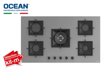 Hotte Murale Inclinée 60cm Ocean (OD1CHR63GGCFCE) Cuisson Votre Magasin de Meuble et Électroménager à La Réunion ! 4 Plaque de Cuisson 90cm Verre 5 Feux Gaz Gris Ocean (OHGG3R9401GPROV)