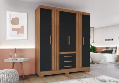 Armoire Étagères 2 Portes 3 Tiroirs avec Miroir Armoires, Commodes & Chevets Votre Magasin de Meuble et Électroménager à La Réunion ! 4 Armoire 4 Portes 3 Tiroirs