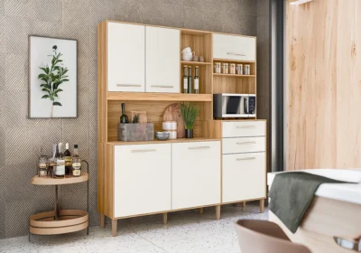 Buffet de Cuisine 6 Portes 2 Tiroirs Salsa Blanc