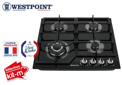 Plaque de Cuisson Vitrée 4 Feux Gaz Westpoint (WGUJ-6640.GIGF)