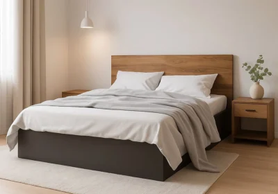 Lit 160x200cm (Collection Malta Noyer/Ardoise) Chambres à Coucher Votre Magasin de Meuble et Électroménager à La Réunion ! 3 Lit 160x200cm (Collection Malta Noyer/Ardoise)