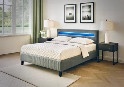 Lit LED 140x190cm Gris