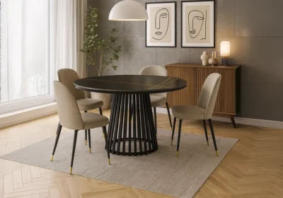 Table à Manger Ronde (Collection Stoney) Salles à Manger Votre Magasin de Meuble et Électroménager à La Réunion !