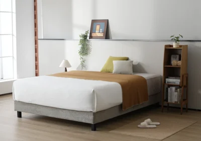 Lit Encadrement Beige 160x200cm Livy