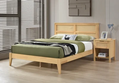 Lit en Bois d&rsquo;Hévéa 160x200cm Alicia Chambres à Coucher Votre Magasin de Meuble et Électroménager à La Réunion !