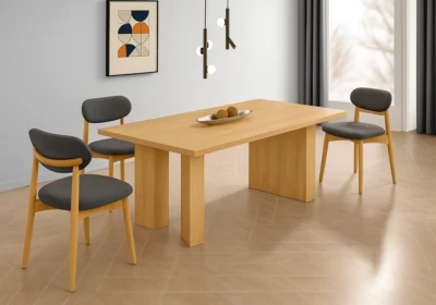 Ensemble Table à Manger avec 6 Chaises Naturel Salles à Manger Votre Magasin de Meuble et Électroménager à La Réunion !