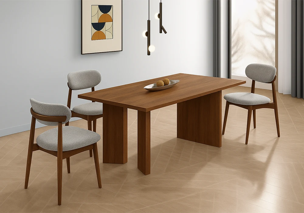 Ensemble Table à Manger avec 6 Chaises Noyer Salles à Manger Votre Magasin de Meuble et Électroménager à La Réunion !