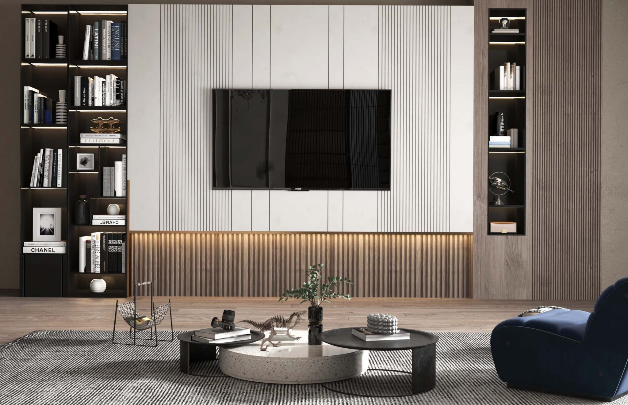 Cacher sa TV : idées déco pour un salon épuré et design Blog • Kit-M