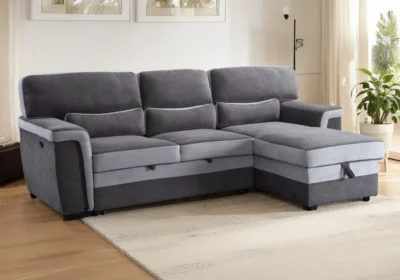 Salon D'angle Convertible Réversible ELSA Gris