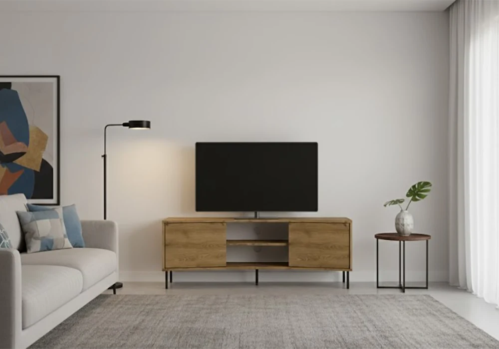 Meuble TV 2 Portes 120CM (COLLECTION NOVA) Les Meubles TV Votre Magasin de Meuble et Électroménager à La Réunion ! 4 Meuble TV 2 Portes 120CM (COLLECTION NOVA) – Image 1