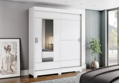 Armoire 2 Portes Coulissantes avec Miroir Meubles Votre Magasin de Meuble et Électroménager à La Réunion !