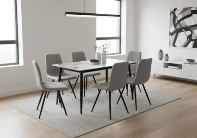 Ensemble Table à Manger avec 6 Chaises MEDERA Chaises Votre Magasin de Meuble et Électroménager à La Réunion !