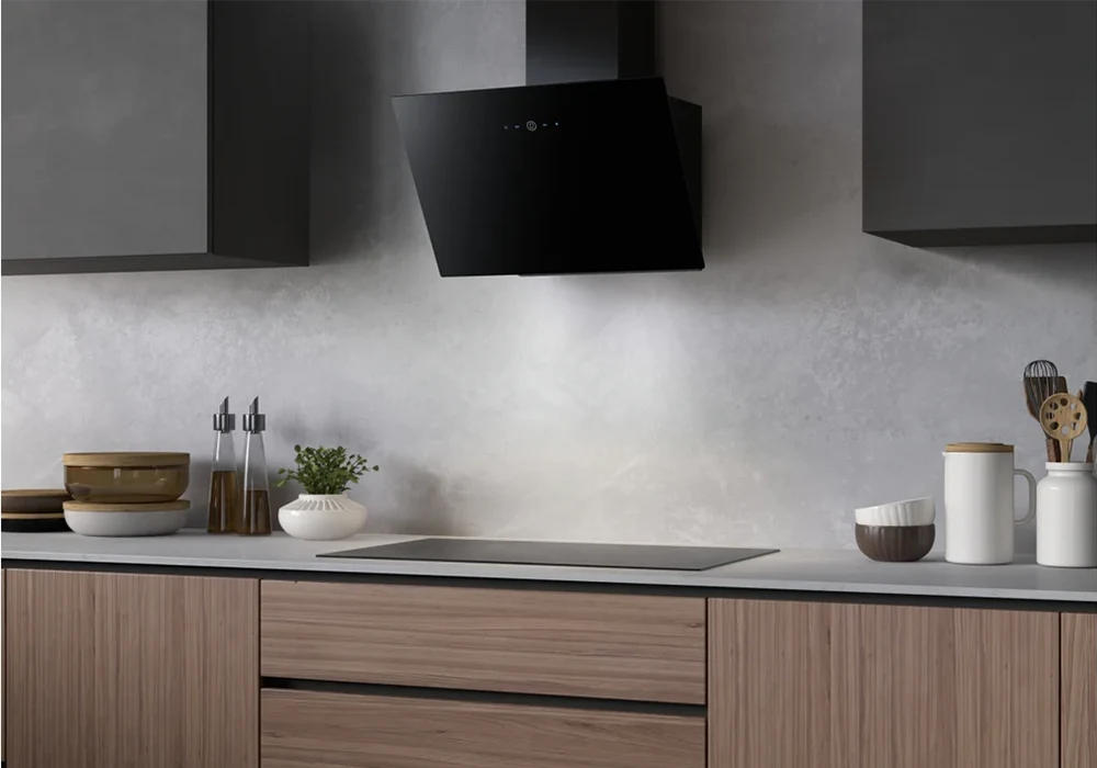 Hotte Murale Inclinée Vitrée 60cm (VRT600) Cuisson Votre Magasin de Meuble et Électroménager à La Réunion !