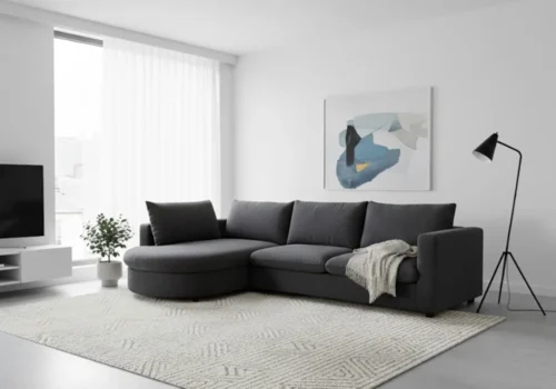 Salon d’Angle ALEXANDRA Gris Foncé Angles Votre Magasin de Meuble et Électroménager à La Réunion !