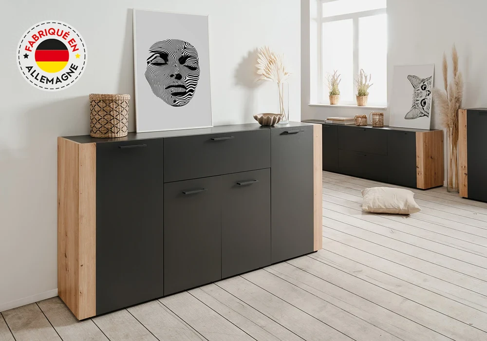 Buffet 4 Portes / 1 Tiroir (COLLECTION CENTO) Meubles Votre Magasin de Meuble et Électroménager à La Réunion ! 4 Buffet 4 Portes / 1 Tiroir (COLLECTION CENTO) Meubles Votre Magasin de Meuble et Électroménager à La Réunion ! 4