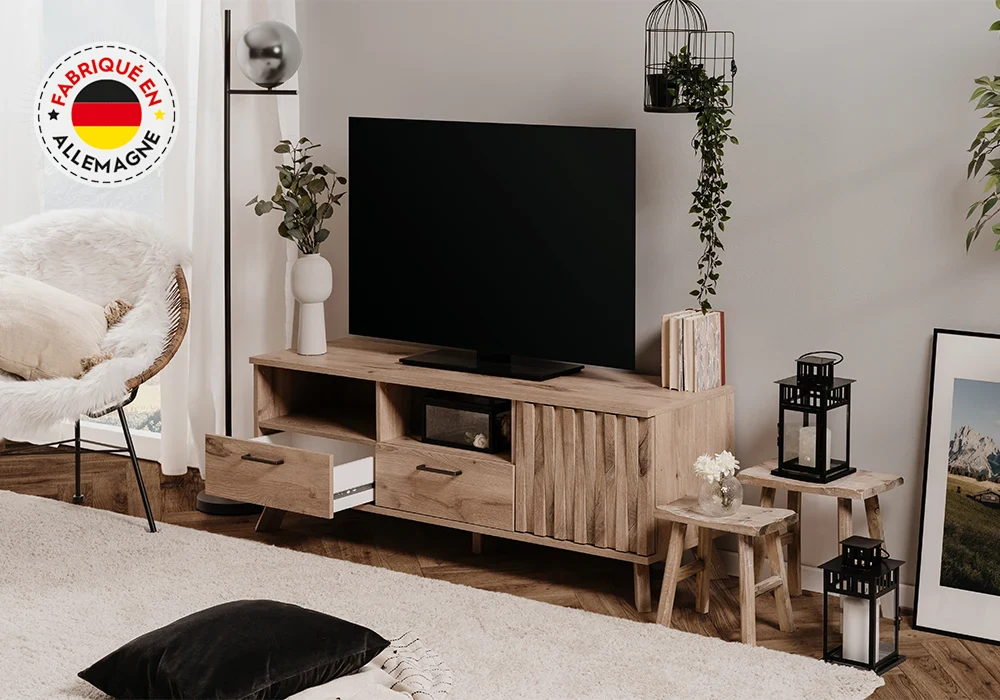 Meuble TV 1 Porte / 2 Tiroirs (Collection WELLINGTON) Meubles Votre Magasin de Meuble et Électroménager à La Réunion ! 4 Meuble TV 1 Porte / 2 Tiroirs (Collection WELLINGTON) Meubles Votre Magasin de Meuble et Électroménager à La Réunion ! 4