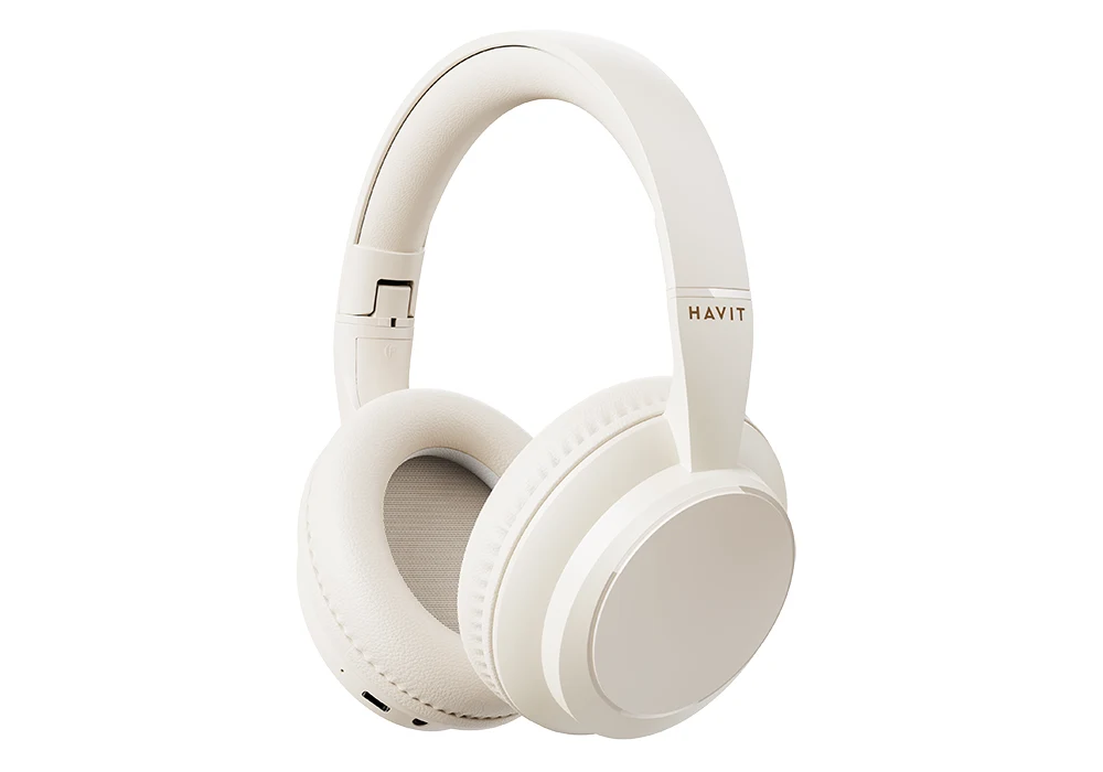 Casque Bluetooth Havit Beige (H619BT) Mobiles / Tablettes / Casques & Écouteurs Votre Magasin de Meuble et Électroménager à La Réunion ! 4 Casque Bluetooth Havit Beige (H619BT) – Image 1